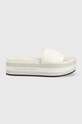 Pantofle Calvin Klein Jeans platforma béžová YW0YW00563.YAF