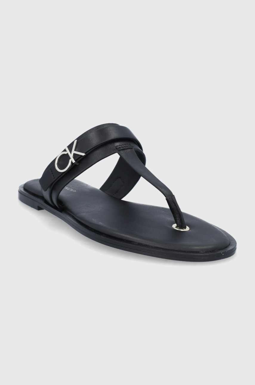 Calvin Klein sandały skórzane czarny