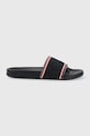 Pantofle Tommy Hilfiger textilní námořnická modř FW0FW06311.DW5