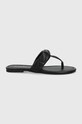 Kurt Geiger London japonki skórzane Kensington T-Bar płaski czarny 8651400109.BLACK