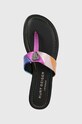 Kurt Geiger London șlapi de piele Kensington T-Bar multicolor 8651469109.MULTI.OT