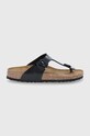 Σαγιονάρες Birkenstock Gizeh απομίμηση λείου δέρματος μαύρο 43663