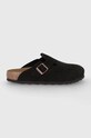 Semišové šľapky Birkenstock Boston hnedá 660463