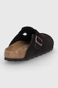 Scarpe Birkenstock ciabatte slide in camoscio Boston 660463 marrone