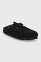 Birkenstock papuci din piele Boston 660473 negru SS22