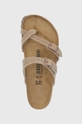 μπεζ Δερμάτινες σαγιονάρες Birkenstock Mayari