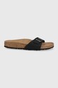 Šľapky Birkenstock Madrid imitácia kože čierna 1020060