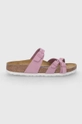 lila Birkenstock papucs velúrból Franca Női