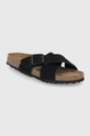 Semišové šľapky Birkenstock Siena čierna