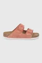 ružová Semišové šľapky Birkenstock Arizona Dámsky