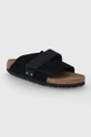 Birkenstock klapki zamszowe Kyoto czarny