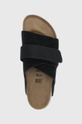 μαύρο Birkenstock παντόφλες σουέτ