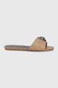 Kurt Geiger London klapki skórzane Kensington płaski brązowy 8496148109.CAMEL