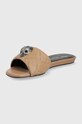 Obuwie Kurt Geiger London klapki skórzane Kensington 8496148109.CAMEL brązowy