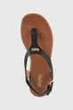 čierna Kožené sandále Michael Kors Laney Thong
