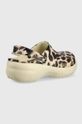 Šľapky Crocs Classic Platform Animal Remix Clog hnedá