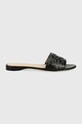 Kate Spade klapki skórzane Emmie Slide płaski czarny K7060.BLK
