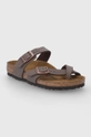 Semišové šľapky Birkenstock hnedá