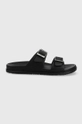 negru UGG șlapi de piele Wainscott Buckle Slide De bărbați