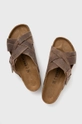 Birkenstock papucs velúrból Lugano barna