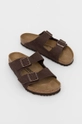 Шкіряні шльопанці Birkenstock Arizona коричневий