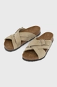 Semišové šľapky Birkenstock Lugano zelená