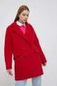 Μάλλινο παλτό Tommy Hilfiger κόκκινο