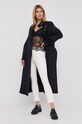 Victoria Beckham płaszcz wełniany 1122WCT003184B granatowy SS22