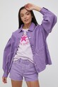 Levi's kurtka jeansowa bez kaptura fioletowy A1824.0002