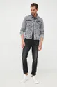Rifľová bunda Calvin Klein Jeans sivá