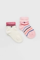 różowy Tommy Hilfiger skarpetki dziecięce (2-pack) Dziecięcy