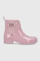 roza Gumijasti škornji Tommy Hilfiger Ženski