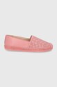 Coach espadryle skórzane Carley Leather C6763.RZH płaski różowy C6763.RZH
