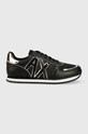 Armani Exchange sneakersy XDX090.XV433.K704 imitacja skóry licowej czarny XDX090.XV433.K704