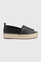 Dkny espadryle Magan imitacja skóry licowej czarny K1209515.MAGAN.BLK