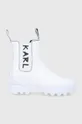 λευκό Karl Lagerfeld - Δερμάτινες μπότες Τσέλσι Γυναικεία