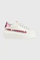 biały Karl Lagerfeld sneakersy skórzane ANAKAPRI KL63522.01P Damski