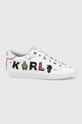 biały Karl Lagerfeld buty skórzane SKOOL KL60112.01S Damski