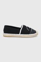 Karl Lagerfeld espadrile Kamini imitatie de piele negru KL80108A.900