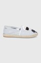 Espadrilky Karl Lagerfeld Kamini textilní stříbrná KL80111.9SL