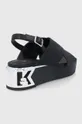 Karl Lagerfeld sandały skórzane K-BLOK WEDGE KL80626.000 Cholewka: Skóra naturalna, Wnętrze: Materiał syntetyczny, Skóra naturalna, Podeszwa: Materiał syntetyczny