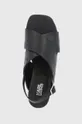 čierna Kožené sandále Karl Lagerfeld K-blok Wedge