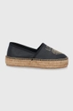 czarny Love Moschino Espadryle skórzane Damski