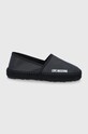 Love Moschino Espadryle skórzane platforma czarny JA10032G1EIA0000