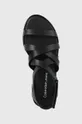čierna Kožené sandále Calvin Klein Jeans