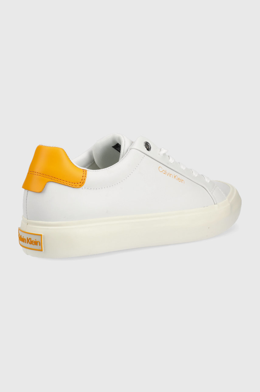 Kožené boty Calvin Klein bílá