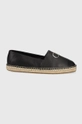 czarny Calvin Klein espadryle skórzane Damski