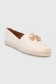 Tory Burch espadryle skórzane Eleanor 86567.122 beżowy SS22