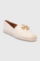 Kožené espadrilky Tory Burch ELEANOR ESPADRILLE béžová