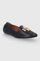 Tory Burch bőr balerina cipő Eleanor Loafer fekete